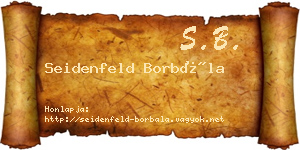 Seidenfeld Borbála névjegykártya