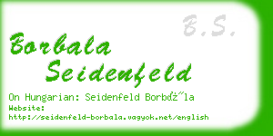 borbala seidenfeld business card